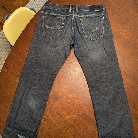 Diesel Viker 0088Z Jeans – W36 L30 Straight Fit Blue Denim, Button Fly - Picture 4 of 10